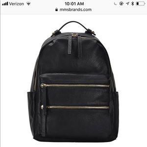 Madison West Black Leather Backpack